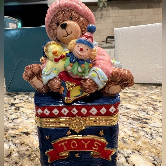 Vtg. Traditions Christmas Teddy Bear Keepsake Box - Picture 4 of 14